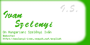 ivan szelenyi business card